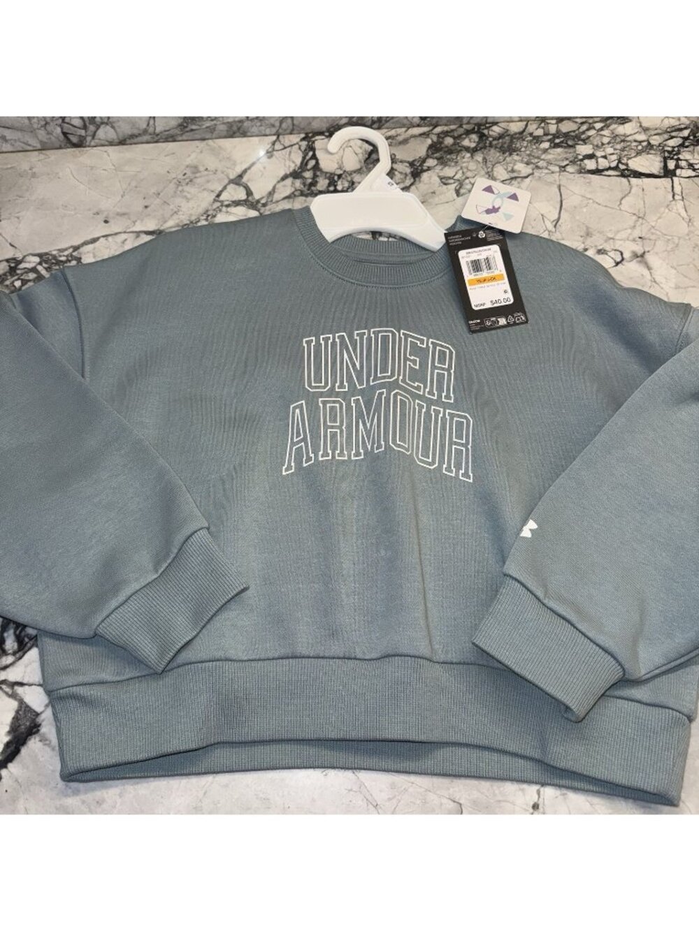 Under Armour Youth Small (7/8) Girls Rival Crew Neck Sweatshirt NEW